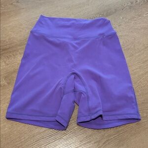 Purple High-Waisted Biker Shorts